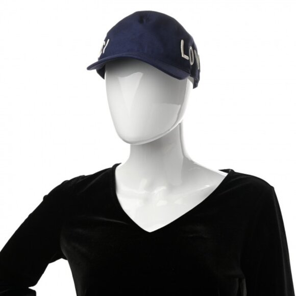 NWT Authentic Gucci Cotton Loved Gucci Baseball Hat L Navy - Picture 2 of 9